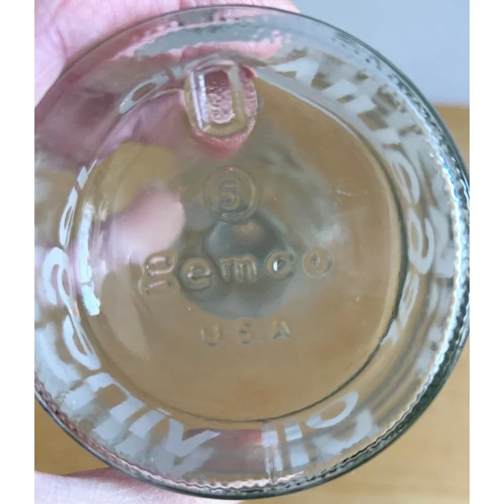 Gemco Oil & Vinegar Jar SET VTG Glass Cruet & Spice Fruit&Vegetable Design‎ READ